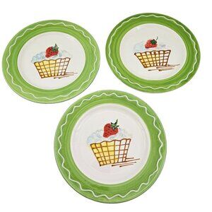 Sonoma Home Goods Strawberry Luncheon Dessert Plates Made in Italy – Set of 3
